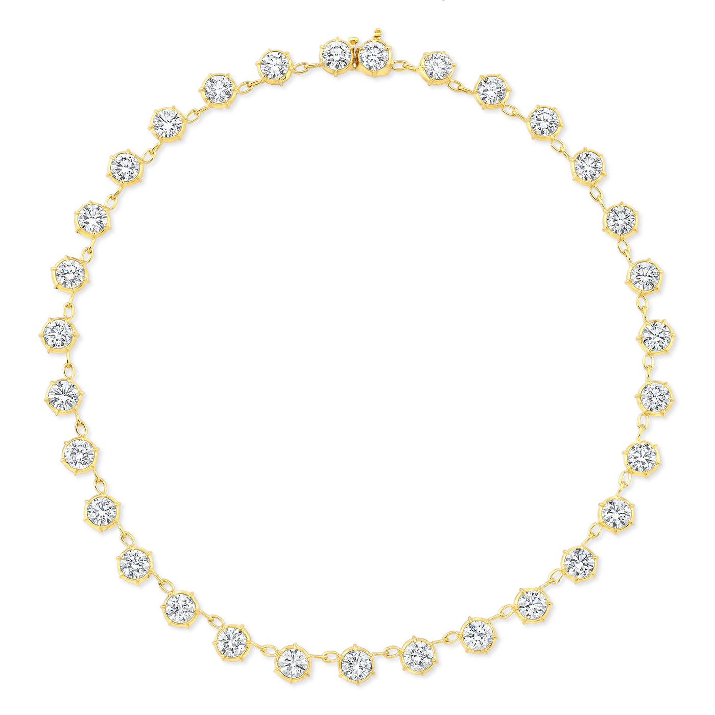 6 Prong Round Brilliant Diamond Necklace | 14.44tw