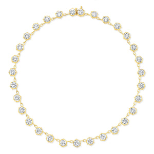 6 Prong Round Brilliant Diamond Necklace | 14.44tw