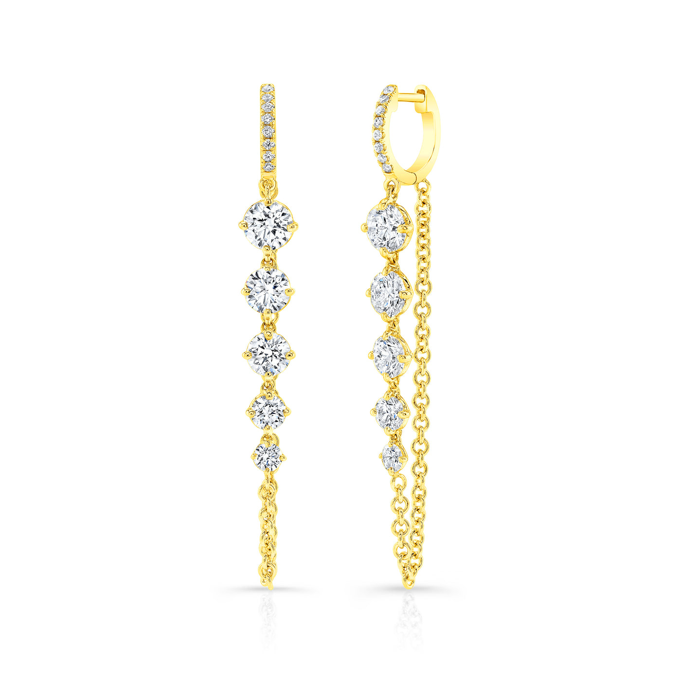 Diamond Chain Huggie Earrings