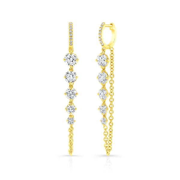 Diamond Chain Huggie Earrings