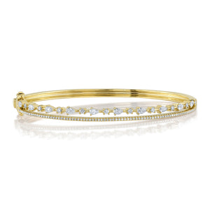 2 Row Pear Shape & Round Diamond Bracelet