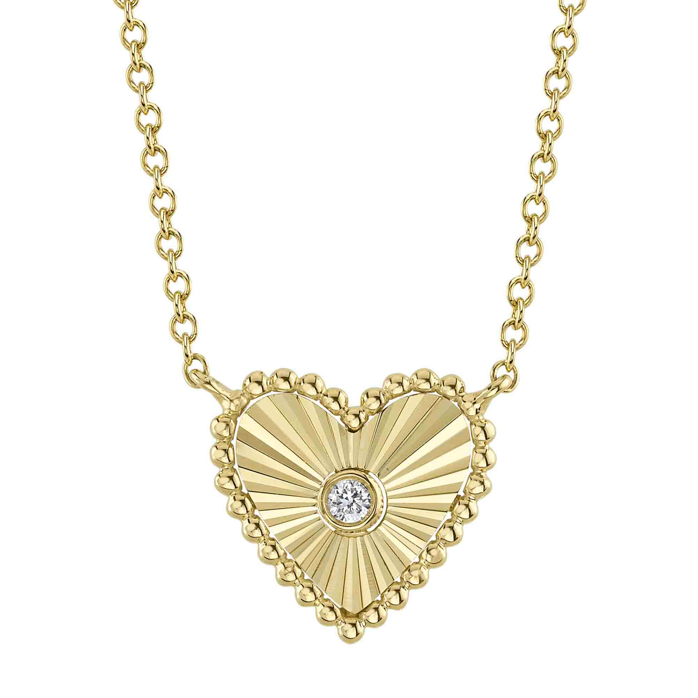 Textured Heart Necklace | .02ct