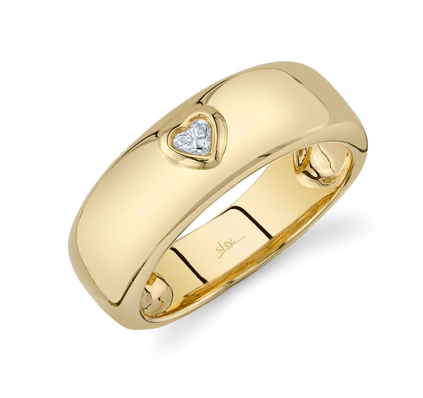 Bezel Set Heart Shape Diamond Band