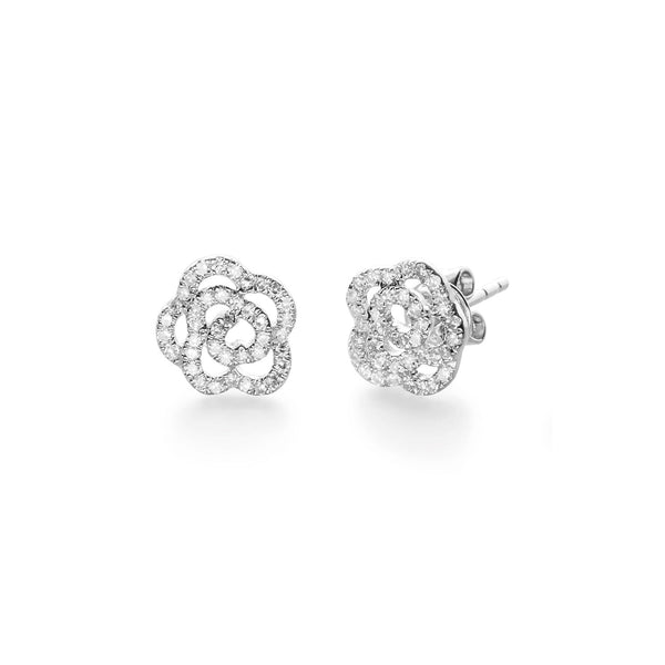 Single Diamond Rose Stud Earring | .12tw