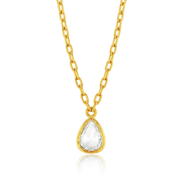 Bezel Set Pear Shape Diamond Necklace