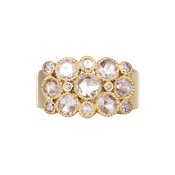 Rose Cut Milgrain Set Diamond Band | 1.37tw
