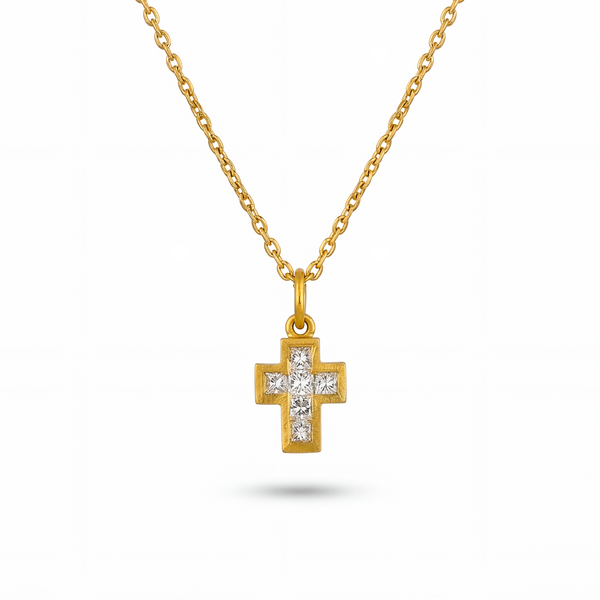 Baguette Diamond Cross Pendant | .70tw