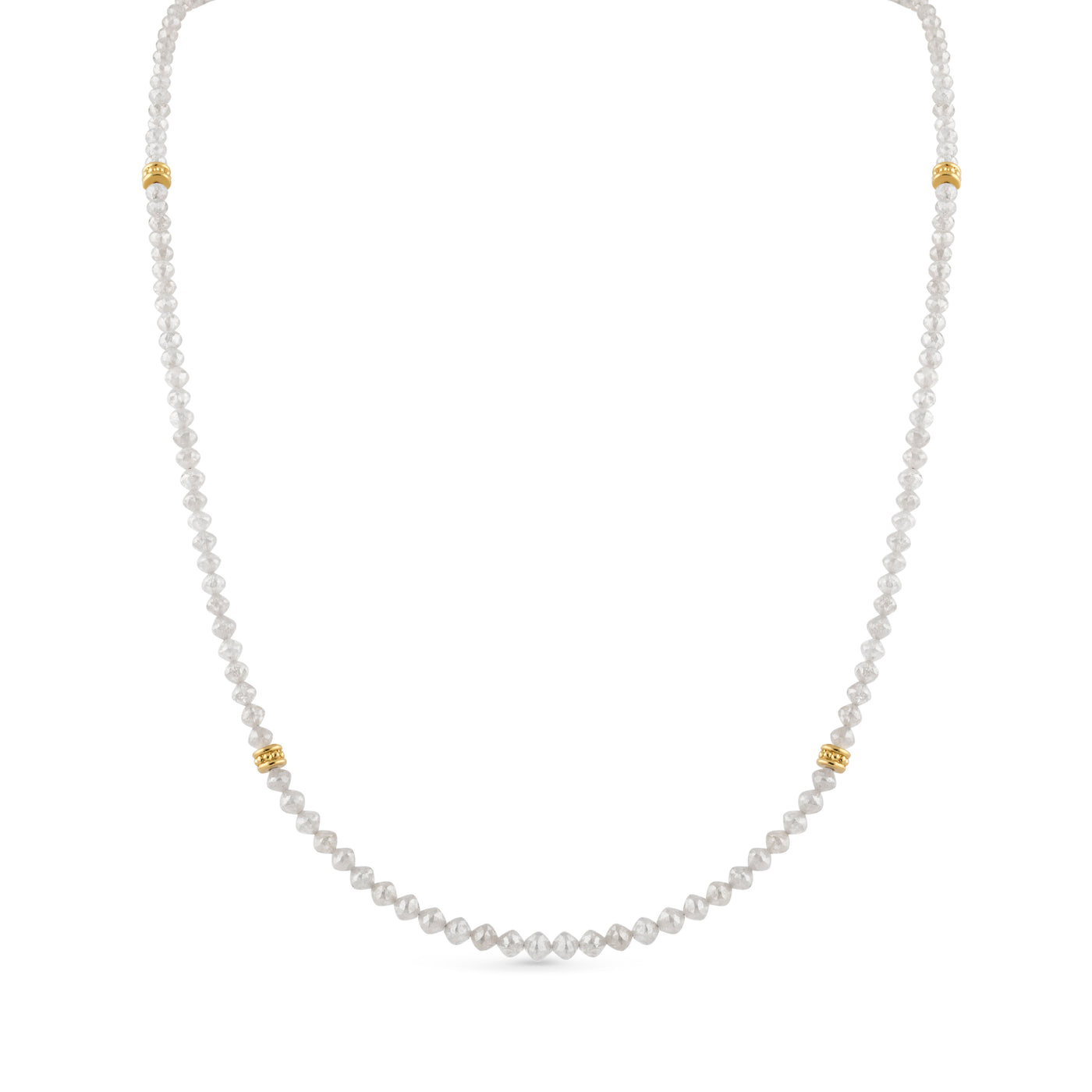 Grey Diamond Bead Necklace | 26.56tw