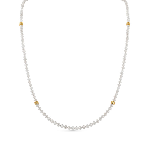 Grey Diamond Bead Necklace | 26.56tw