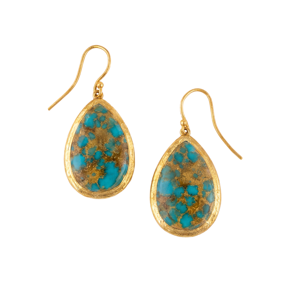 Turquoise Pear Shape Drop Earrings