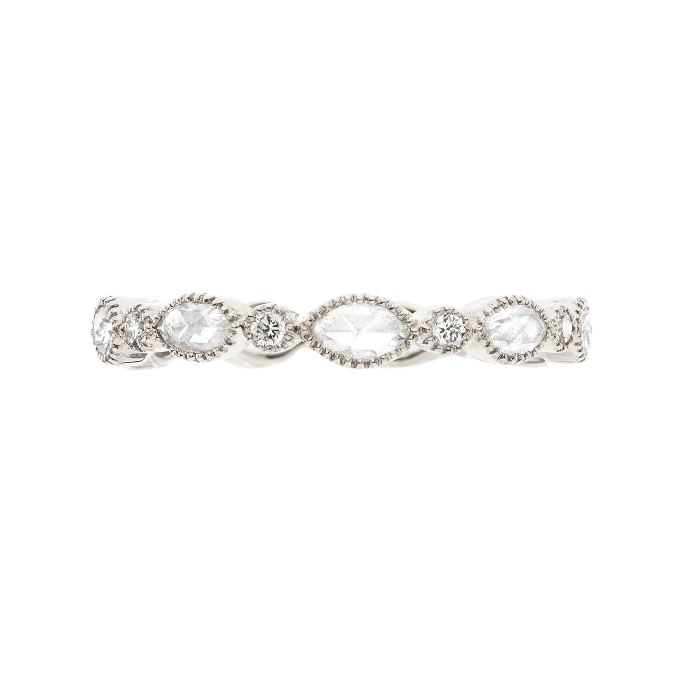 Marquise, Round & Rose Cut Diamond Band