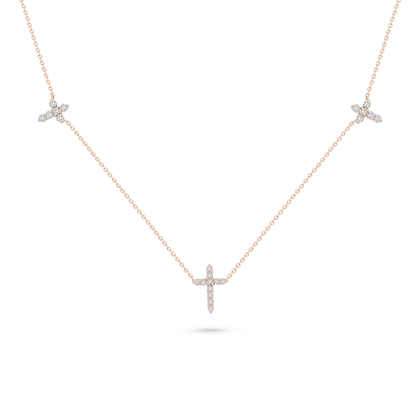 3 Cross Diamond Necklace