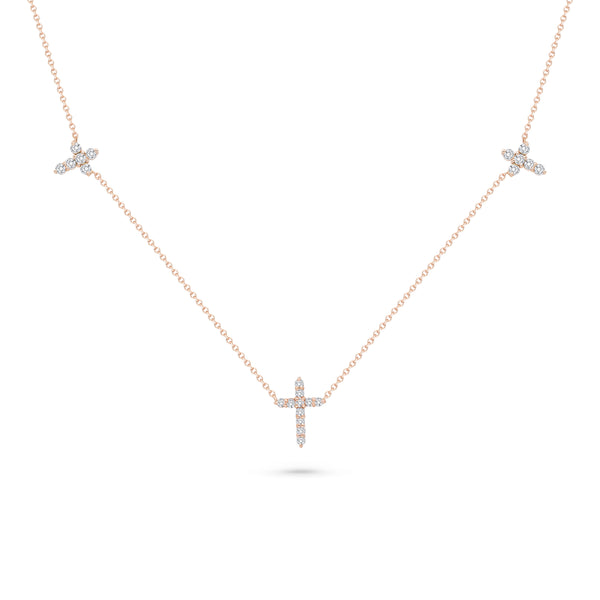 3 Cross Diamond Necklace