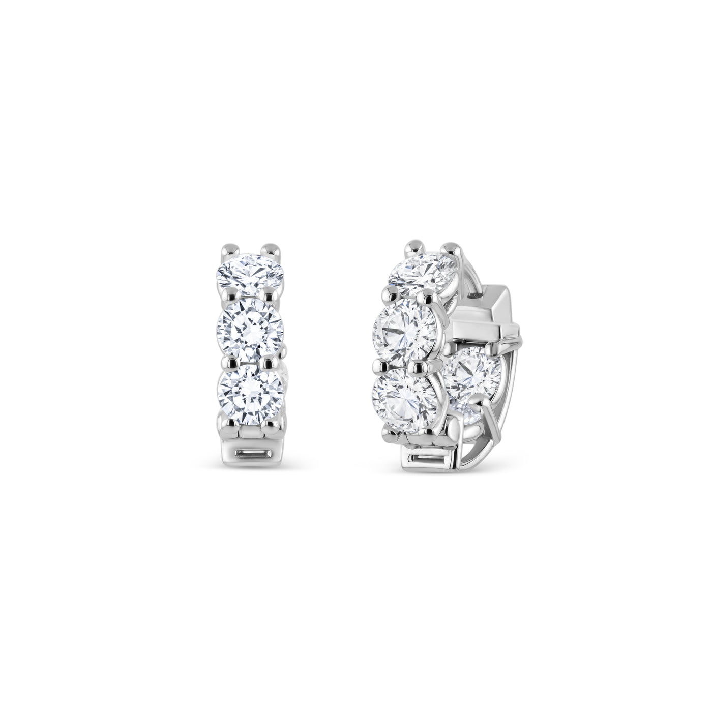 Round Brilliant Diamond Huggie Earrings | 3.12tw