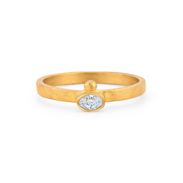 East-West Oval Diamond Stack Ring | .17ct