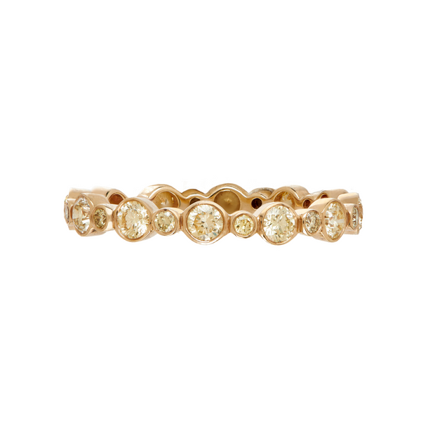 Milgrain Set Yellow Diamond Eternity Band | .84tw