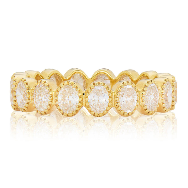 Bezel Set Oval Diamond Eternity Band | 2.25tw