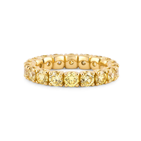 Round Fancy Yellow Diamond Eternity Band | 3.04tw
