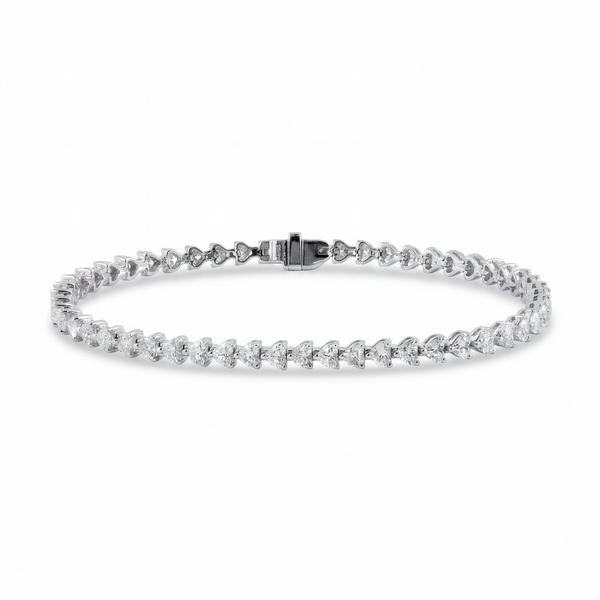 Heart Shape Diamond Tennis Bracelet | 4.64tw