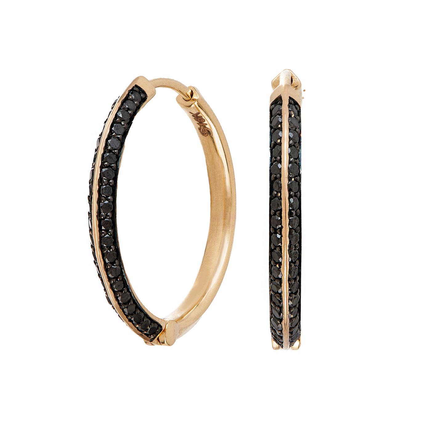 Black Diamond Hoop Earrings | .77tw