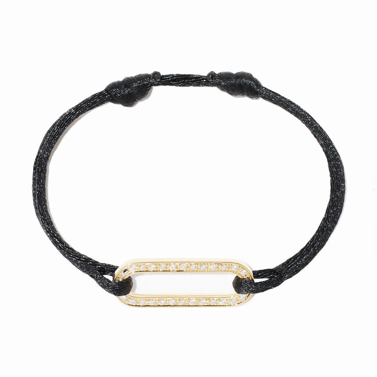 Large Maillon Diamond Pavé Cord Bracelet | 0.20tw