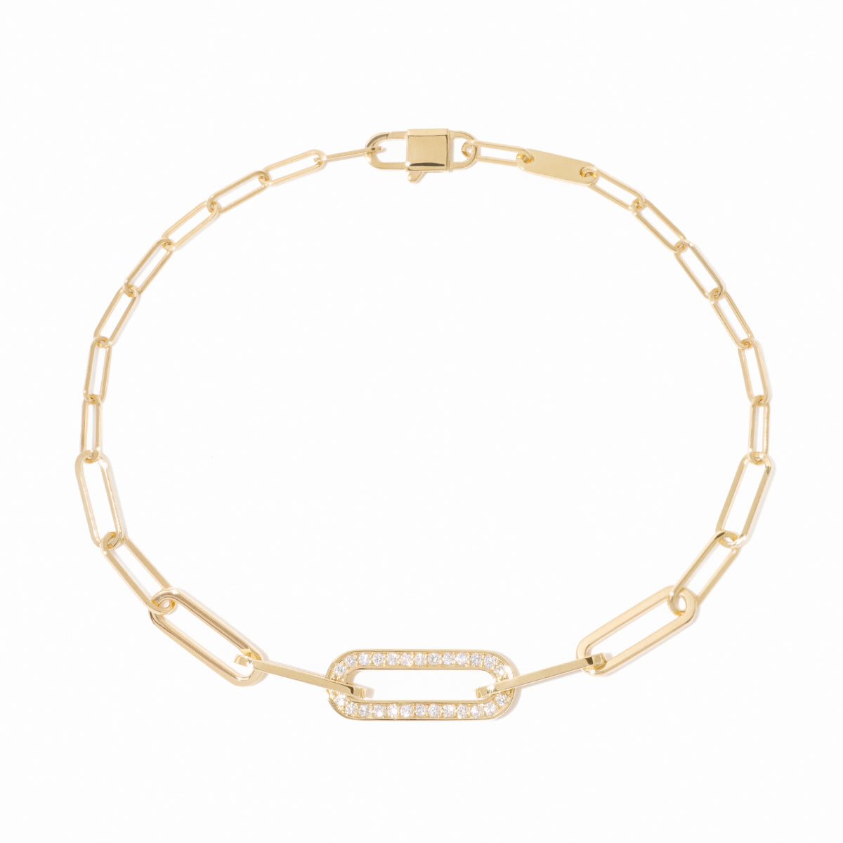 Small Maillon Diamond Pavé Link Bracelet | 0.12tw