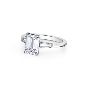 Emerald Cut & Side Stones Diamond Ring | 2.70tw