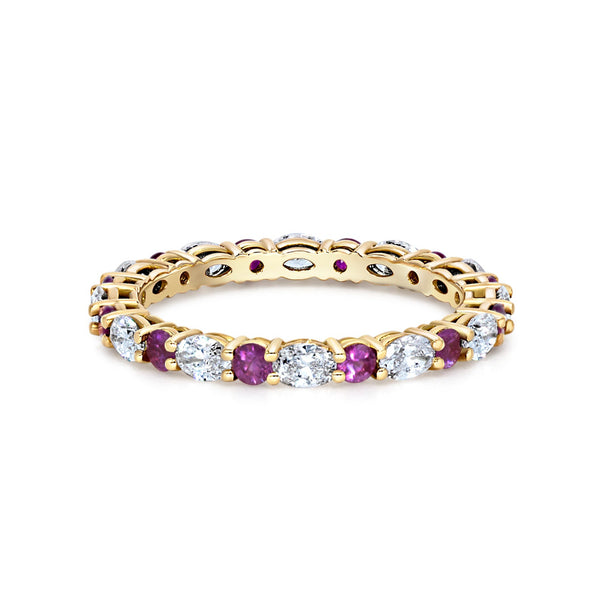 Diamond & Pink Sapphire Eternity Band