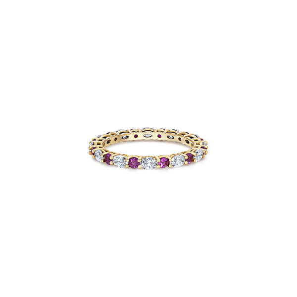 Diamond & Purple Sapphire Eternity Band | 1.43tw