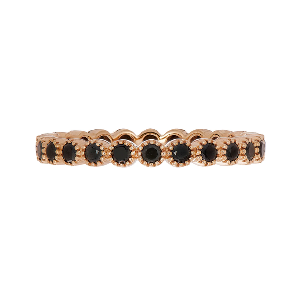 Milgrain Set Black Diamond Band | .75tw