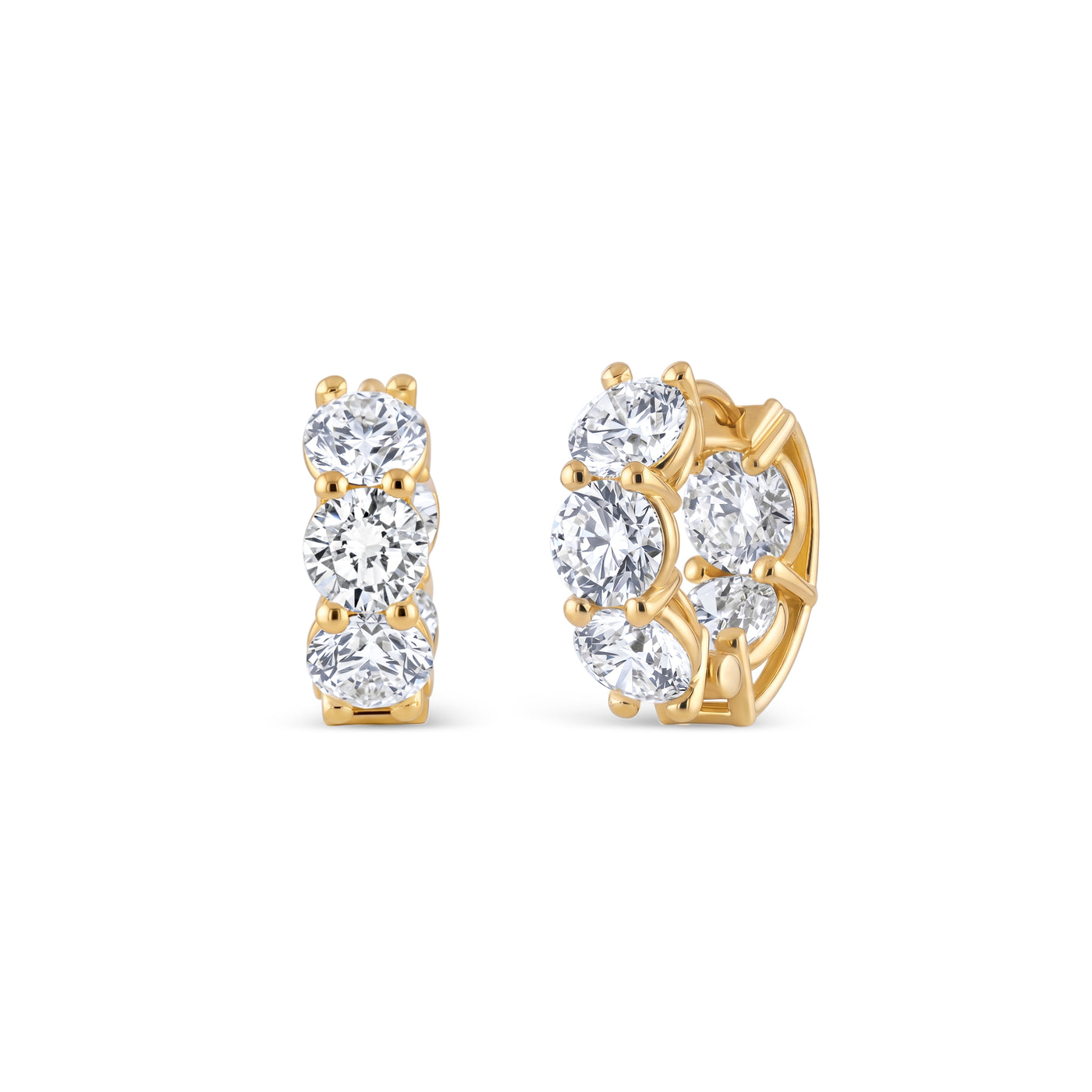 Round Brilliant Diamond Huggie Earrings | 5.04tw