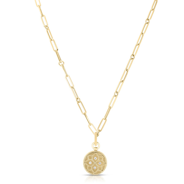 Venetian Princess Small Diamond Medallion Necklace