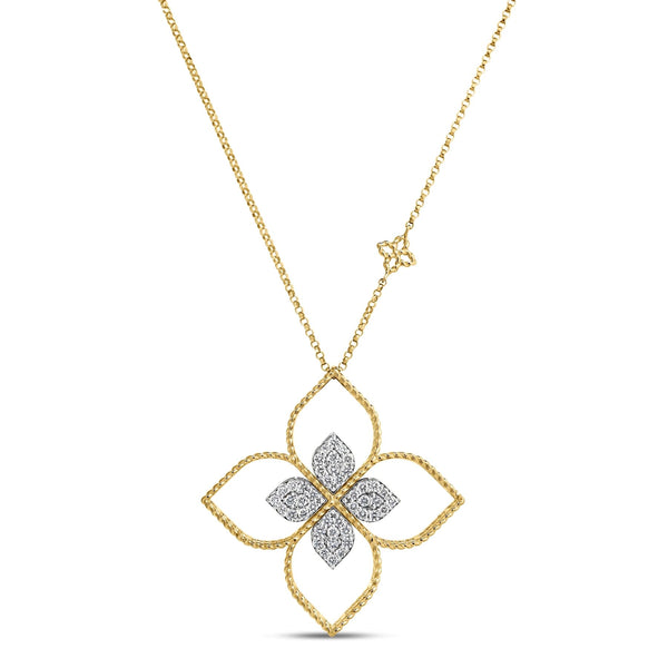 Large Princess Flower Diamond Pendant | .43tw