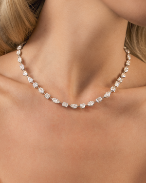 Mixed Shape Bar Tennis Necklace | 29.61tw