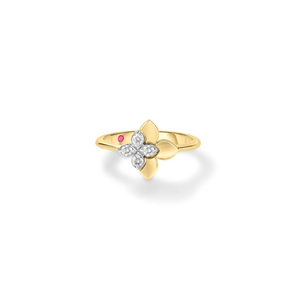East-to-West Diamond Flower Ring