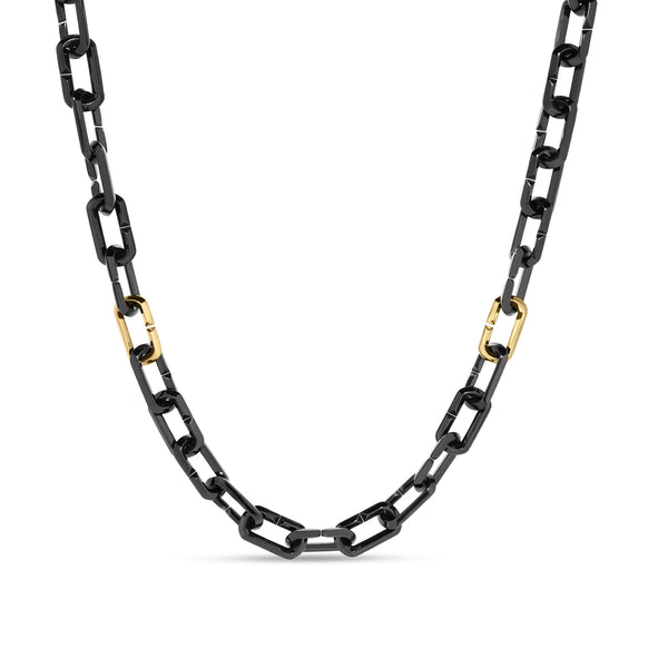 Black Titanium & Yellow Gold Necklace