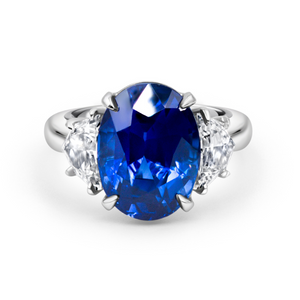 Blue Sapphire & Cadillac Diamond Ring