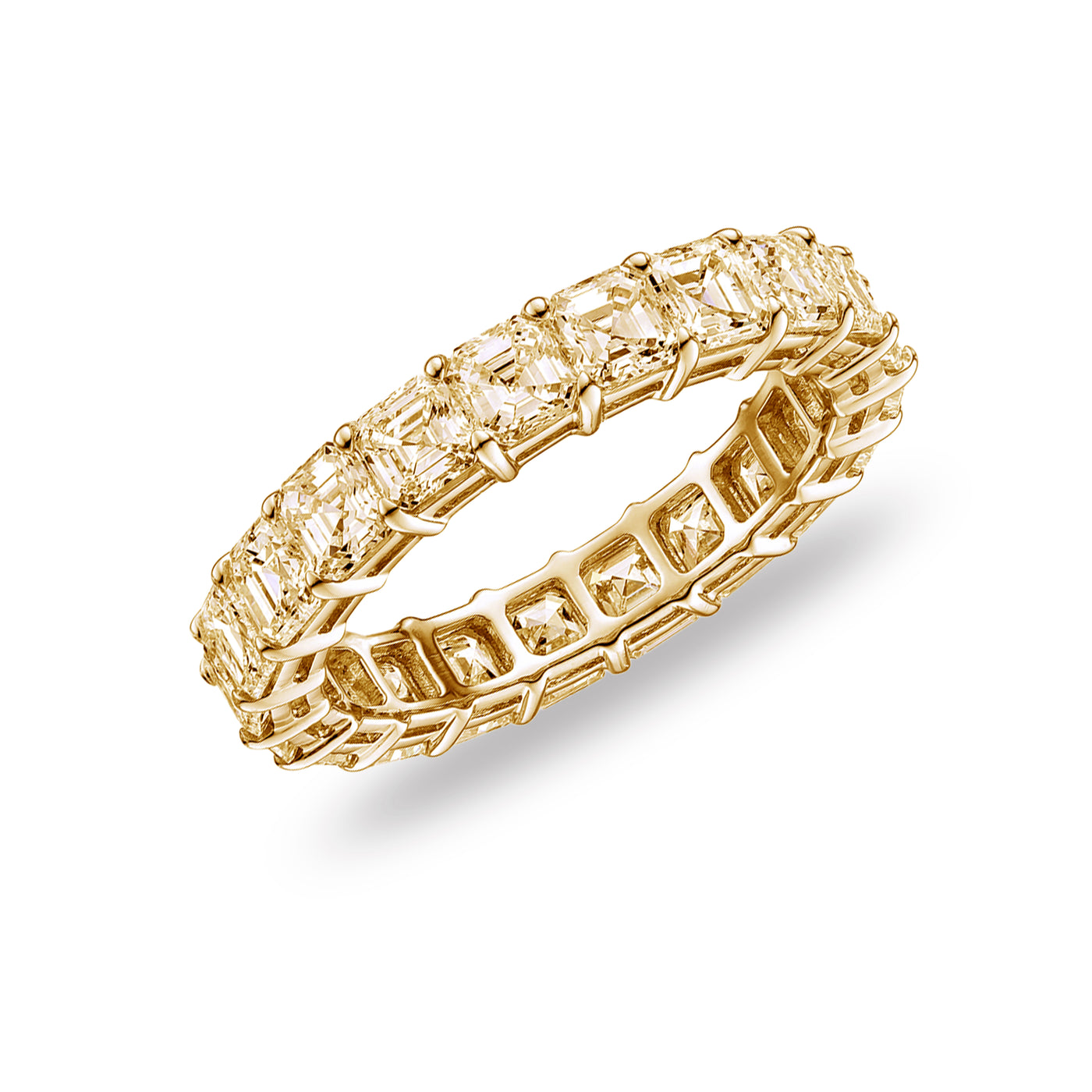 Yellow Asscher Cut Diamond Eternity Band | 4.41tw