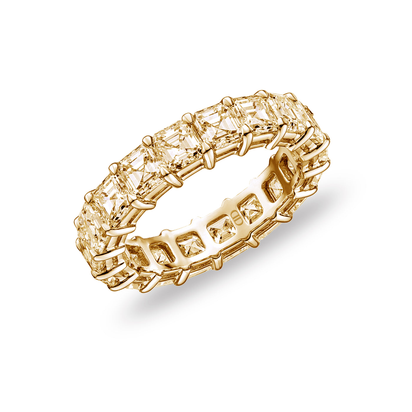Yellow Asscher Cut Diamond Eternity Band | 5.25tw