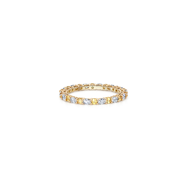 Oval Diamond & Yellow Sapphire Eternity Band