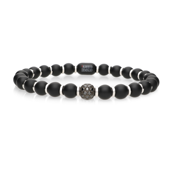 Black Diamond & Ceramic Stretch Bracelet
