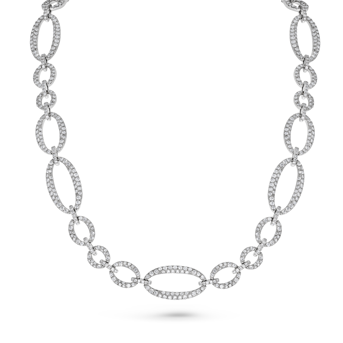 Mix Size Diamond Link Necklace