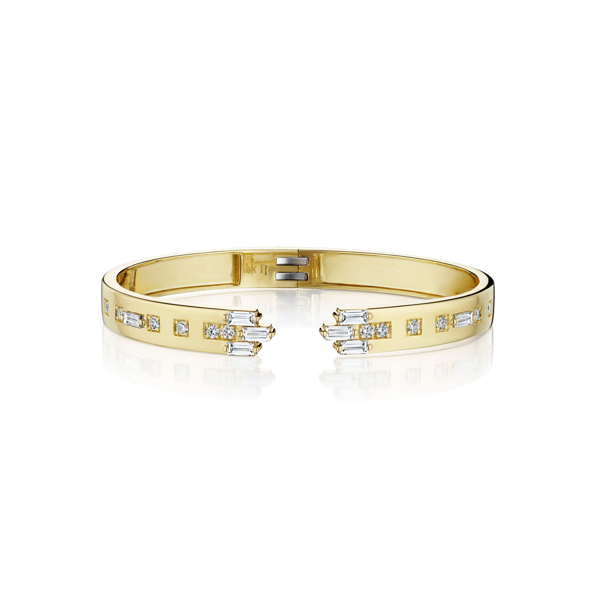 Diamond Hinged Deco Bangle | 1.30tw