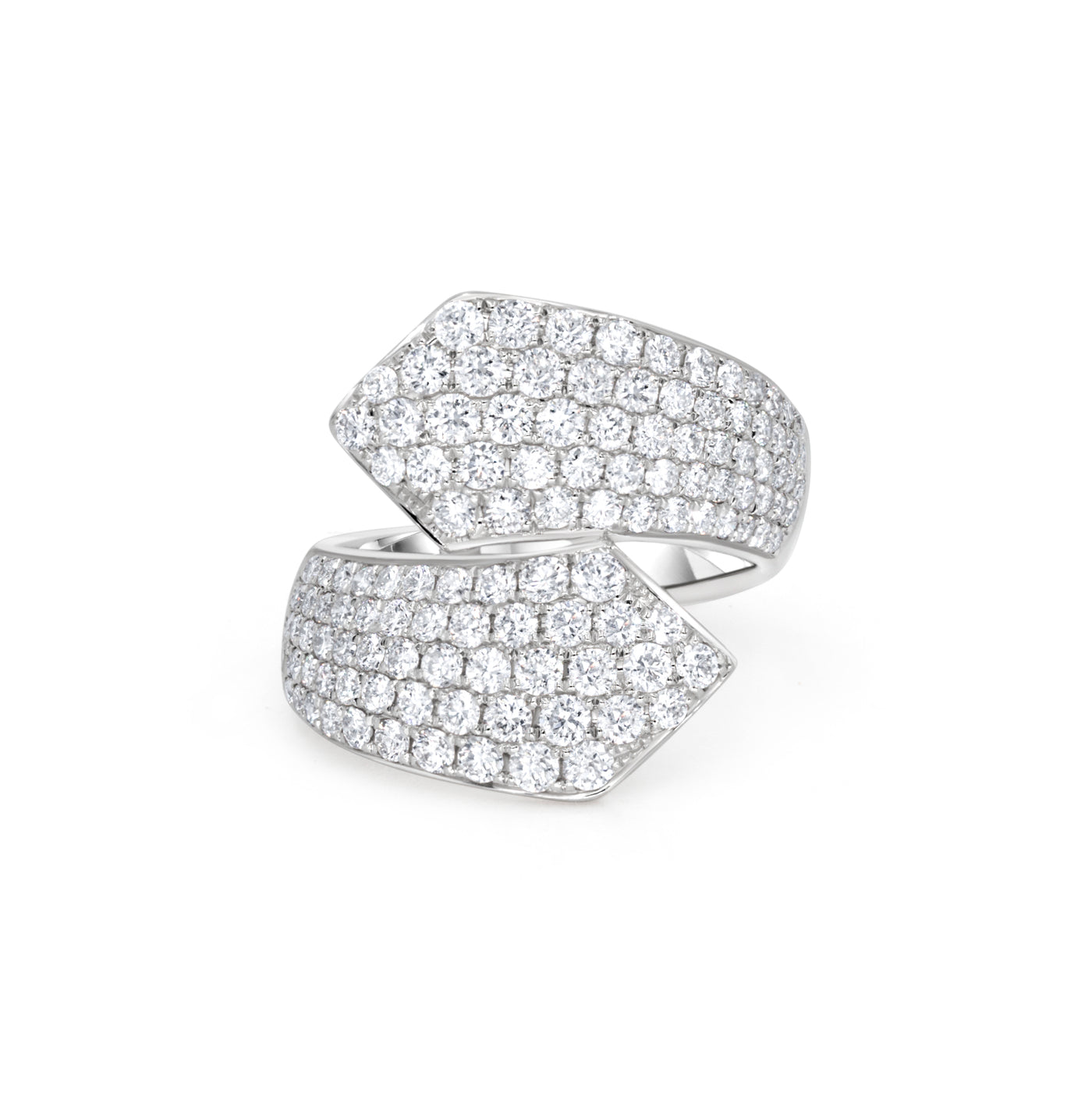Wide Diamond Bypass Ring