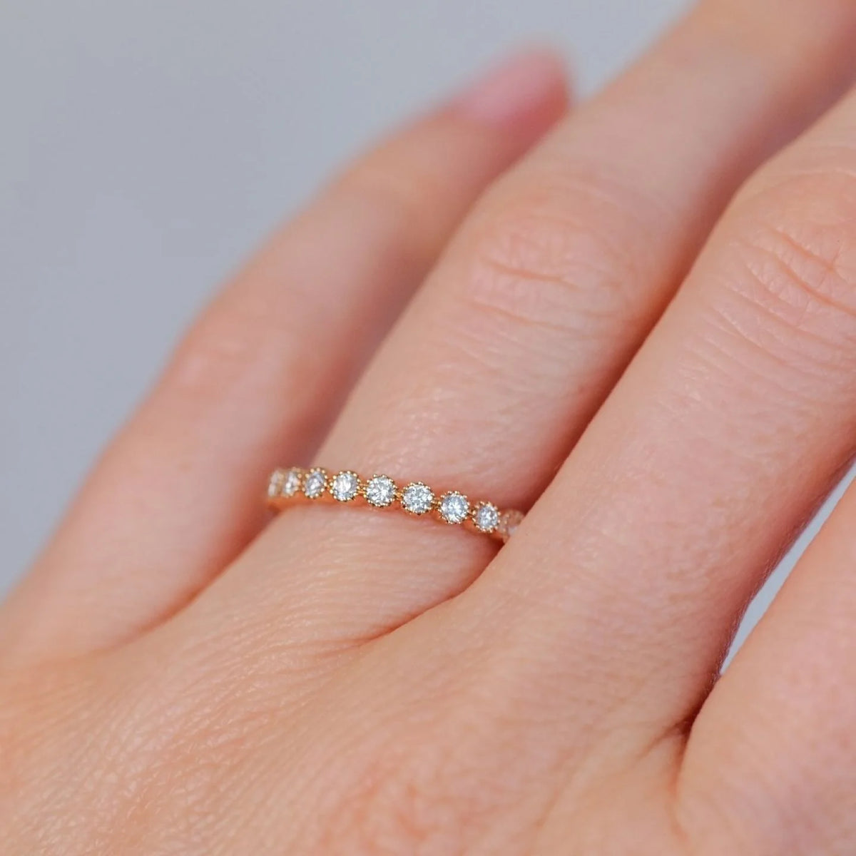 Bezel Set Diamond Eternity Band | .64tw