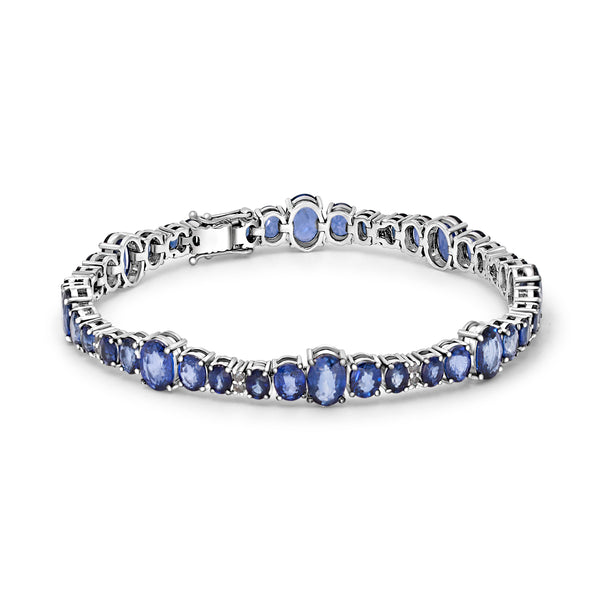 Oval Blue Sapphire & Diamond Bracelet