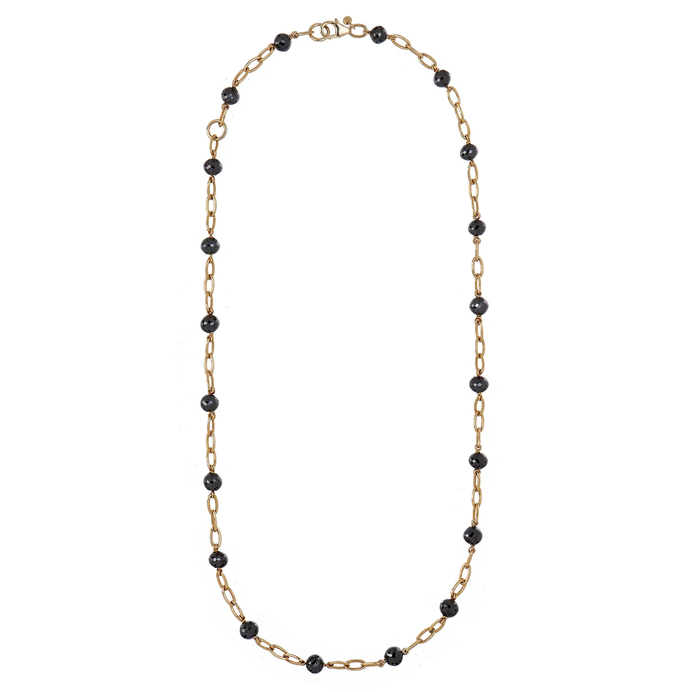 Link Necklace with Black Diamond Beads | 31.67tw