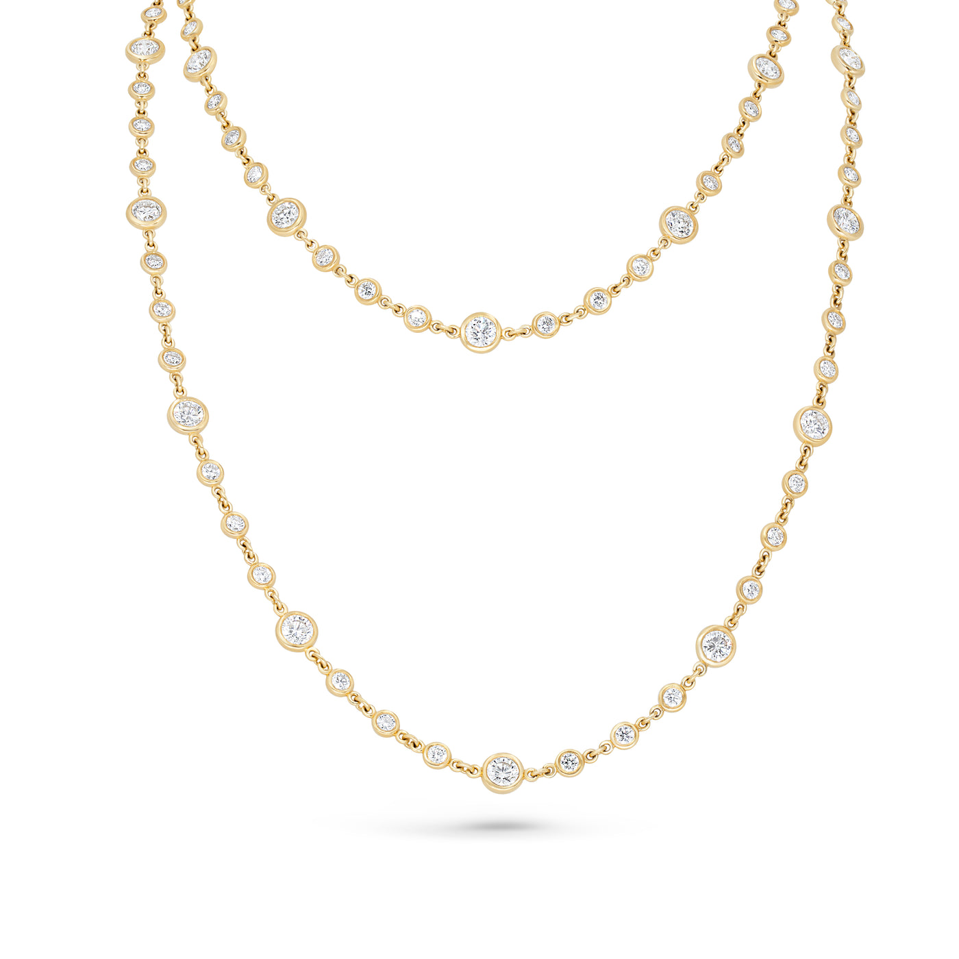 Bezel Set Diamond Layer Necklace