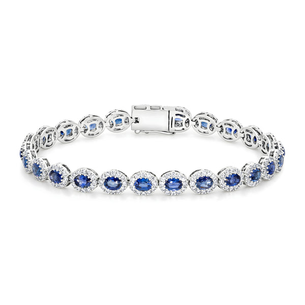 Blue Sapphire & Diamond Bracelet