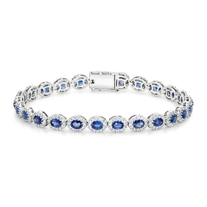 Blue Sapphire & Diamond Bracelet